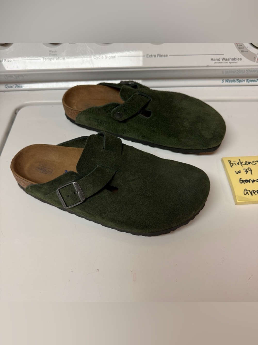 Birkenstock Boston Suede Clog slip on olive Green EU39 W9